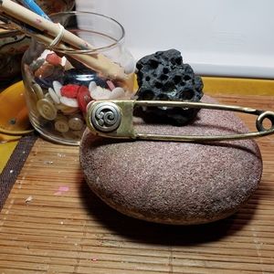 Repurposed vintage brass safety pin